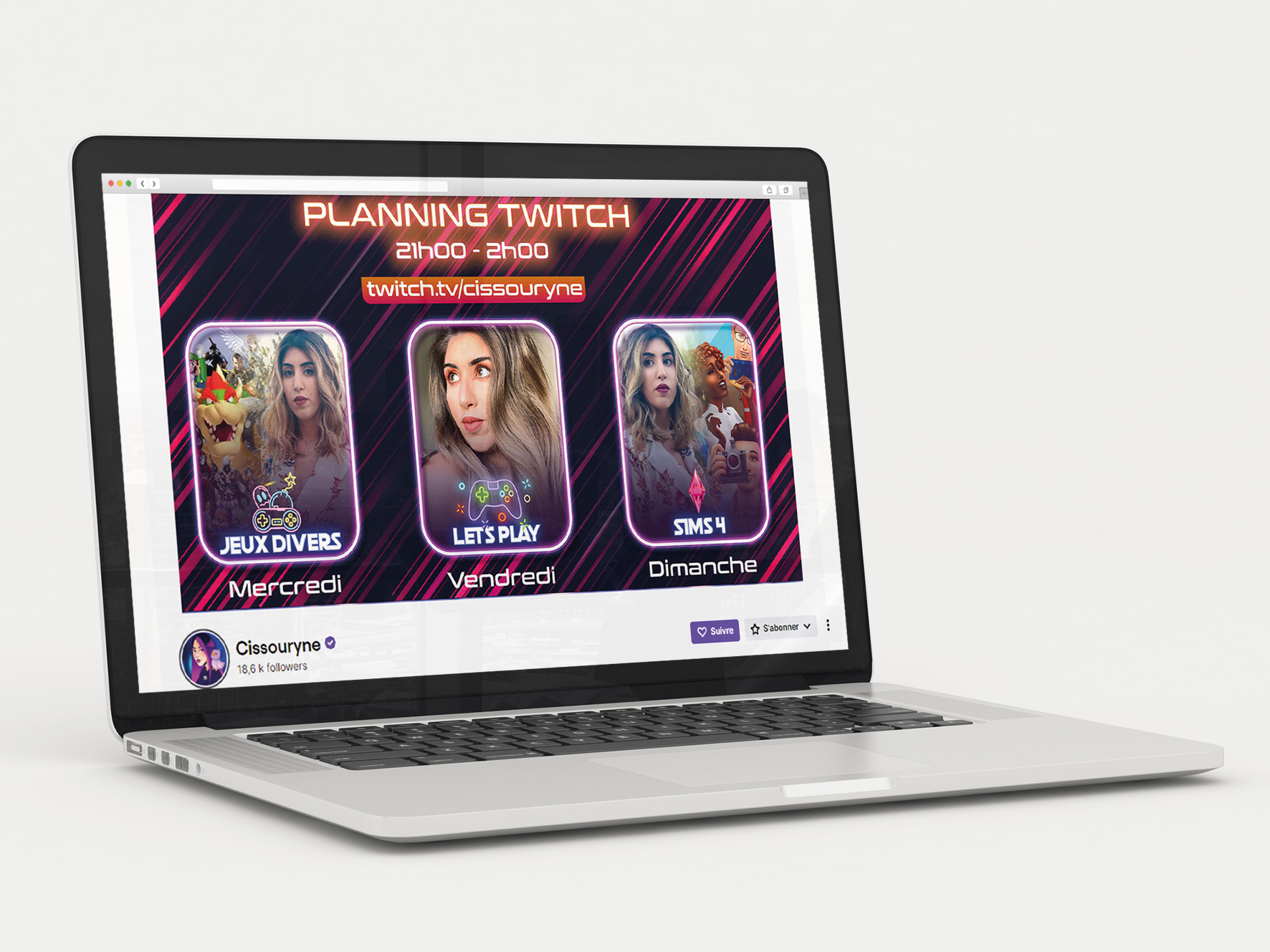 Planning twitch création graphique - Cissouryne